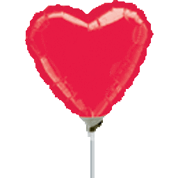 9" Metallic Red Heart Mylar Balloon - SKU:52083 - UPC: - Party Expo