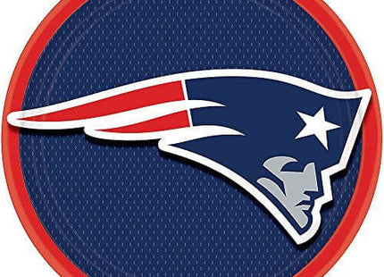 9" New England Patriots Dinner Plates - SKU:552342 - UPC:013051528881 - Party Expo