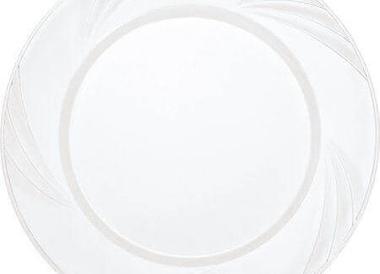 9" Round Clear Etched Plates - SKU:49036B - UPC:011179490363 - Party Expo