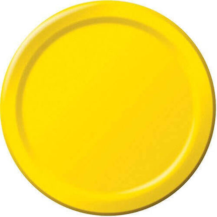 9" School Bus Yellow Dinner Plates - SKU:471021B - UPC:039938171148 - Party Expo