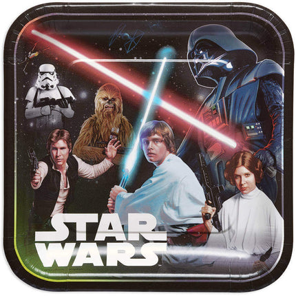 9" Star Wars Classic Square Plates (8ct) - SKU:551753 - UPC:013051726775 - Party Expo