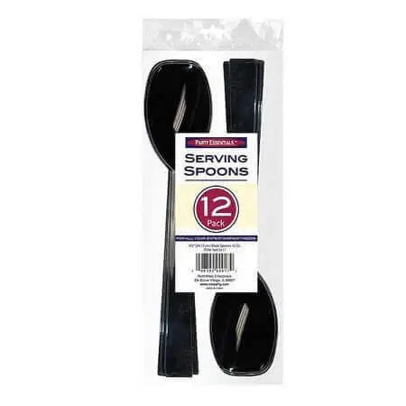9.5" Serving Spoons - Black 12 count Party Expo  