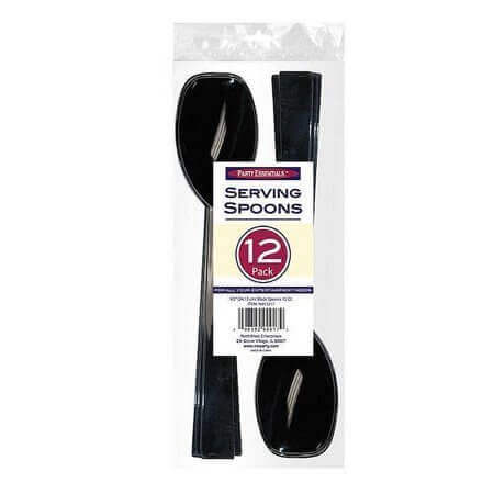 9.5" Serving Spoons - Black 12 count - SKU:N951217 - UPC:098382909172 - Party Expo