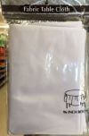 96" Round Fabric Tablecloth- White - SKU:7067Wht - UPC:809726077408 - Party Expo