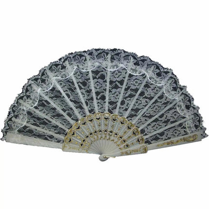 9" Lace Fan - White Party Expo  