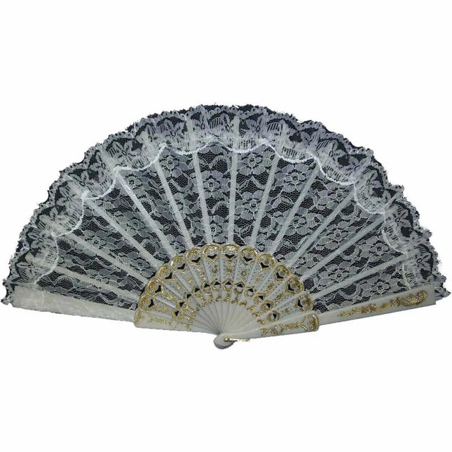 9" Lace Fan - White Party Expo  