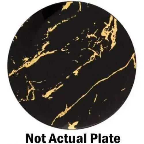 9" Marble Black Gold Plate ( 40 count) Party Expo  