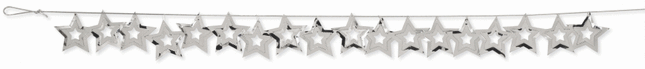 9ft Confetti Garland Stars - Silver Party Expo  
