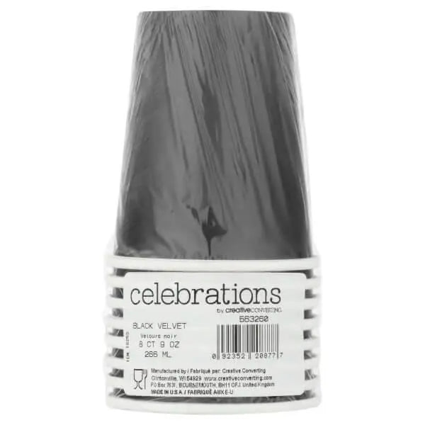 9oz Black Velvet Paper Cups (8ct) - Party Expo