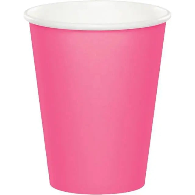 9oz Candy Pink Paper Cups (8ct) - Party Expo