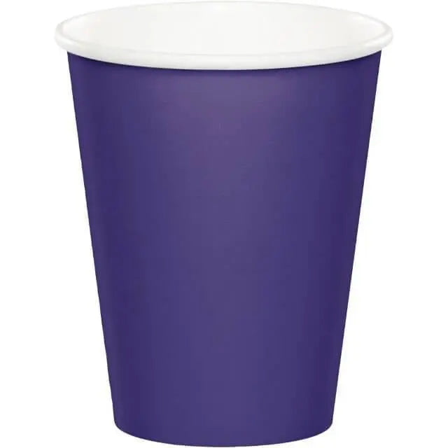 9oz Purple Hot & Cold Paper Cups (8ct) - Party Expo