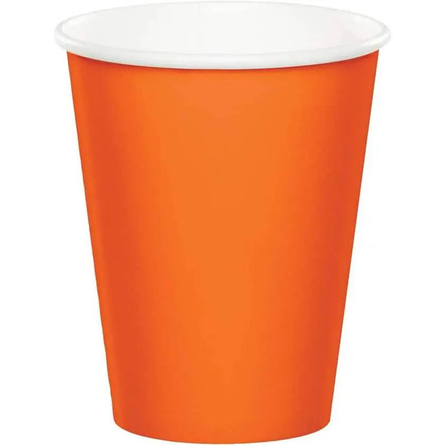 9oz Sunkissed Orange Paper Cups (8ct) - Party Expo