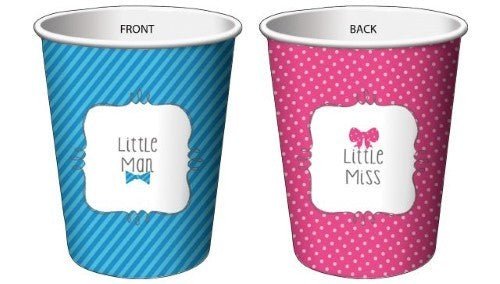 Baby Shower - 9oz 'Bow Or Bowtie?' Cups (8ct) - SKU:377041 - UPC:039938128258 - Party Expo
