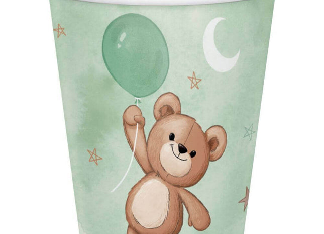 9oz Teddy Bear Cups (8ct) - SKU:368268 - UPC:039938982201 - Party Expo