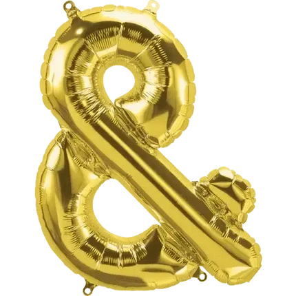 Anagram - 16" Ampersand Sign Mylar Balloon - Gold Party Expo  