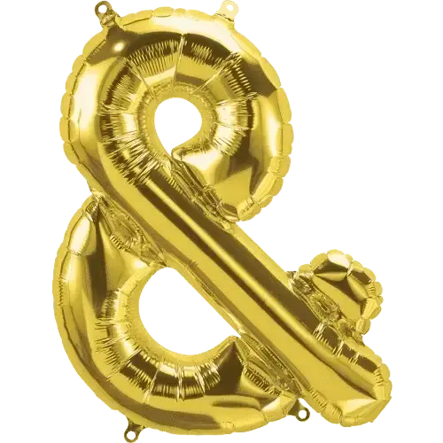 Anagram - 16" Ampersand Sign Mylar Balloon - Gold Party Expo  