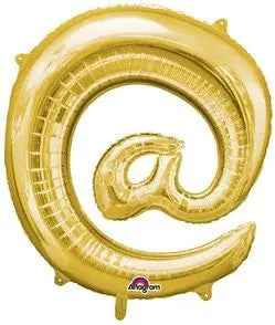 Anagram - 16" At Sign Mylar Balloon - Gold Party Expo  