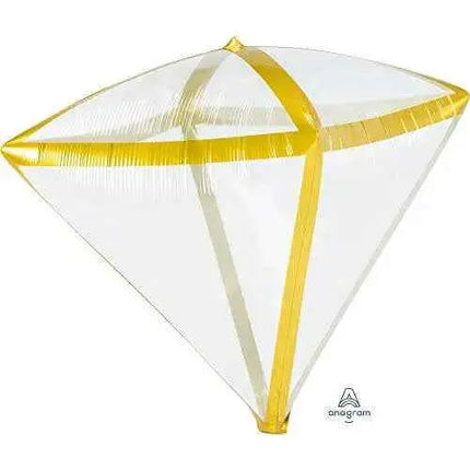 Anagram - 17" Clear Gold Trim Diamondz Balloon #307 Party Expo  
