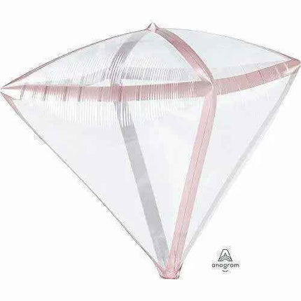 Anagram - 17" Clear Rose Gold Trim Diamondz Balloon #274 Party Expo  