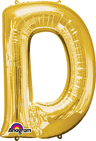 Anagram - 34" Letter 'D' Mylar Balloon - Gold Party Expo  