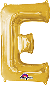 Anagram - 34" Letter 'E' Mylar Balloon - Gold Party Expo  