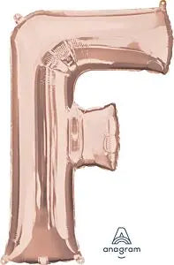 Anagram - 34" Letter 'F' Mylar Balloon - Rose Gold Party Expo  