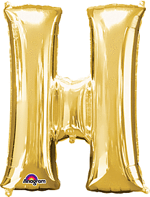 Anagram - 34" Letter 'H' Mylar Balloon - Gold Party Expo  