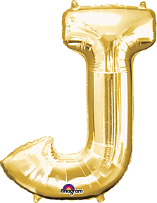 Anagram - 34" Letter 'J' Mylar Balloon - Gold Party Expo  