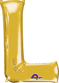 Anagram - 34" Letter 'L' Mylar Balloon - Gold Party Expo  
