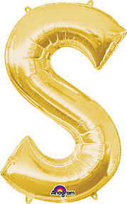 Anagram - 34" Letter 'S' Mylar Balloon - Gold Party Expo  