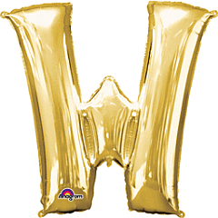Anagram - 34" Letter 'W' Mylar Balloon - Gold Party Expo  