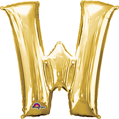 Anagram - 34" Letter 'W' Mylar Balloon - Gold Party Expo  