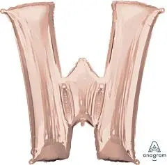 Anagram - 34" Letter 'W' Mylar Balloon - Rose Gold Party Expo  