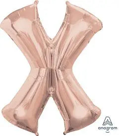 Anagram - 34" Letter 'X' Mylar Balloon - Rose Gold Party Expo  