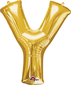 Anagram - 34" Letter 'Y' Mylar Balloon - Gold Party Expo  