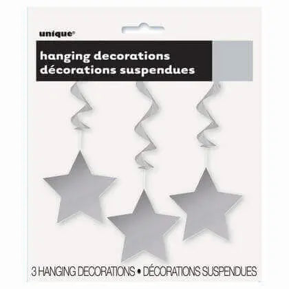 26" Silver Star Hanging Swirls (3ct) Party Expo  