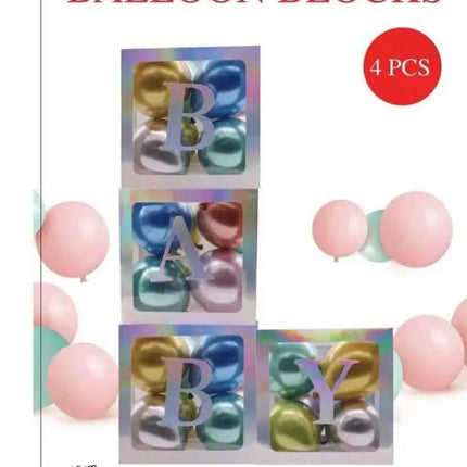 Baby Balloon Box Iridescent 12" - 4 pieces (Balloons not Included) Party Expo  