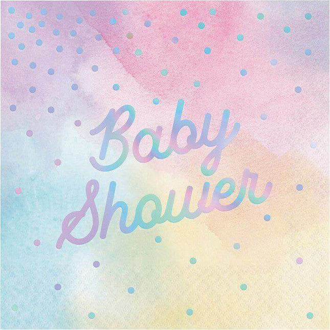 Baby Shower - Iridescent Lunch Napkins (16ct) - Party Expo