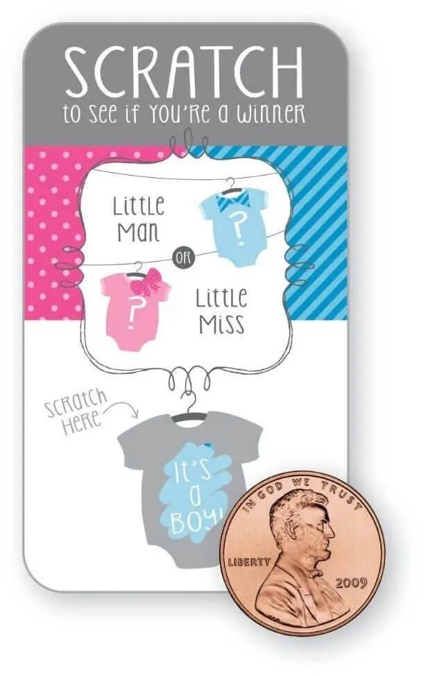 Baby Shower - 'Bow Or Bowtie?' Boy Scratch Off Card Game - Party Expo