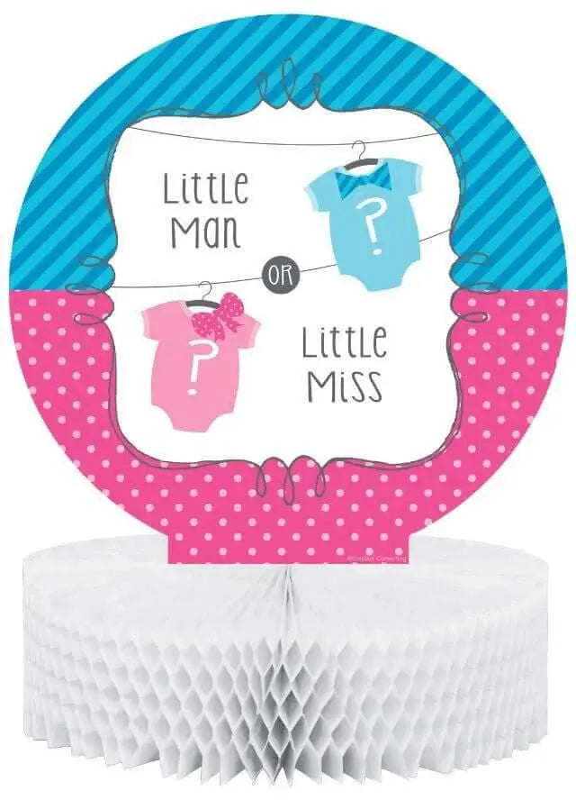 Baby Shower - 'Bow Or Bowtie?' Honeycomb Centerpiece - Party Expo