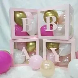 Balloon Box with Letter (BABY) - Pink - Party Expo
