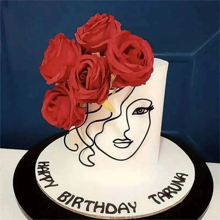 Bang Style Face Lines Acrylic Cake Decoration (Black) - Party Expo