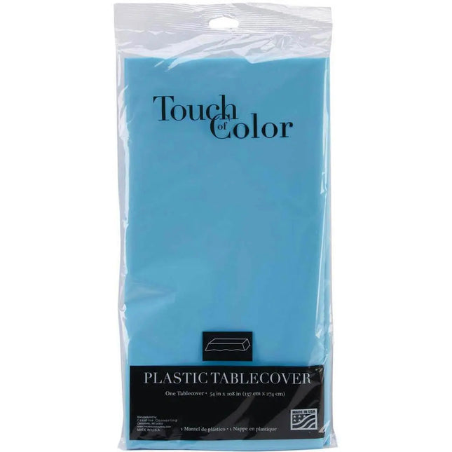 Bermuda Blue Plastic Tablecover - 54x108 - Party Expo