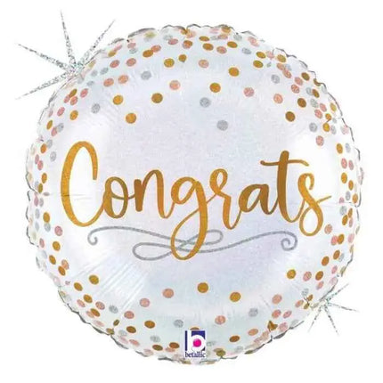 Betallic - 18" Congrats Confetti Holographic Mylar Balloon #21 Party Expo  