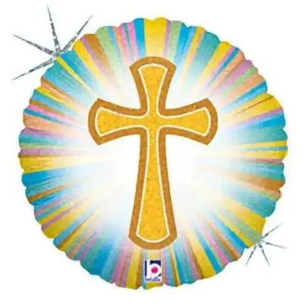 Betallic - 18" Cross Holographic Mylar Balloon Party Expo  