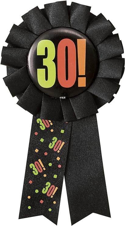 Birthday Cheer - Happy 30th Birthday Award Ribbon - Party Expo