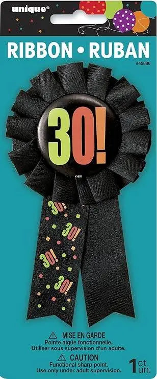 Birthday Cheer - Happy 30th Birthday Award Ribbon - Party Expo