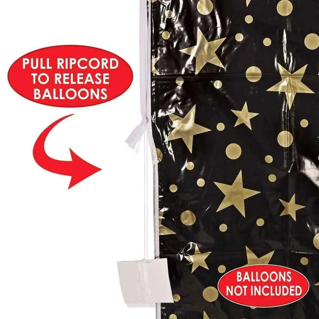 Black And Gold Plastic Balloon Bag Party Expo  