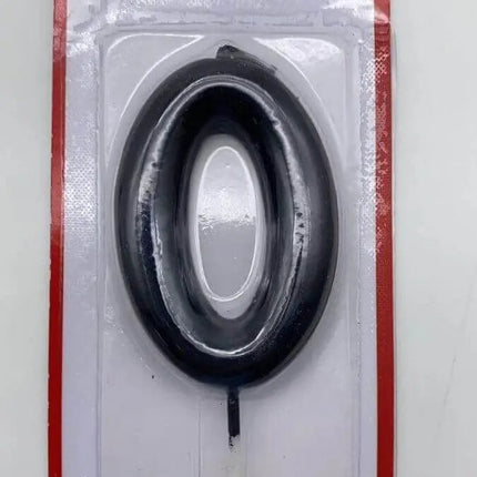 Black Birthday Candle - #0 - Party Expo