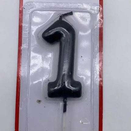 Black Birthday Candle - #1 - Party Expo
